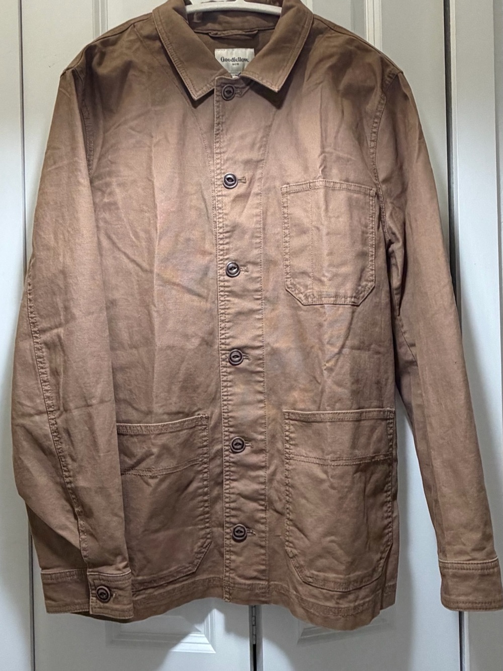 Goodfellow & Co Men's Stretch Canvas Chore Jacket Brown Size M Shirt Jacket